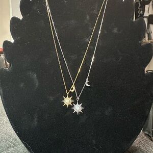 925 Sun and Moon Adjustable Necklace Available in Silver or Gold